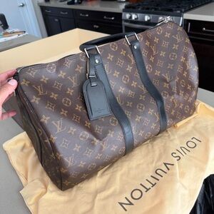 Louis Vuitton Monogram Duffel Bag in Brown and Black